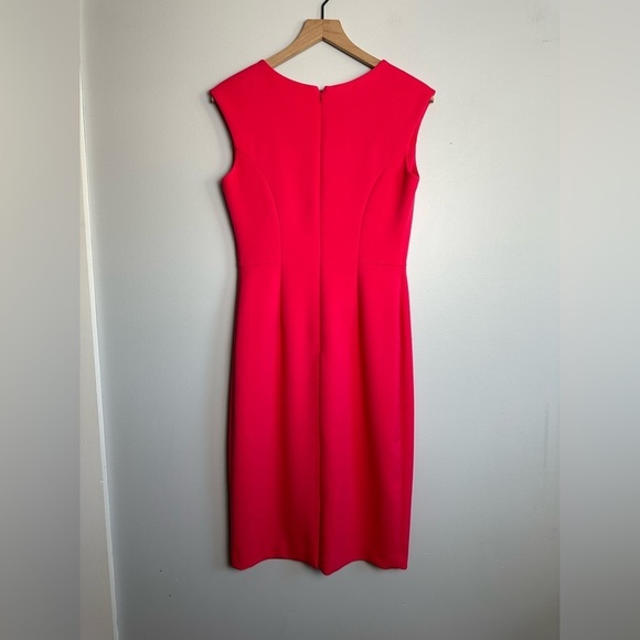 Eliza J V-Neck Sheath Pencil Dress, Size 6, Hot Pink - Picture 2 of 11